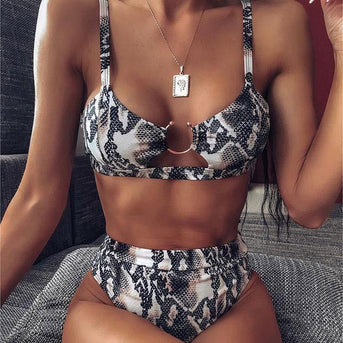 Bikini-Badeanzug mit Leopardenmuster